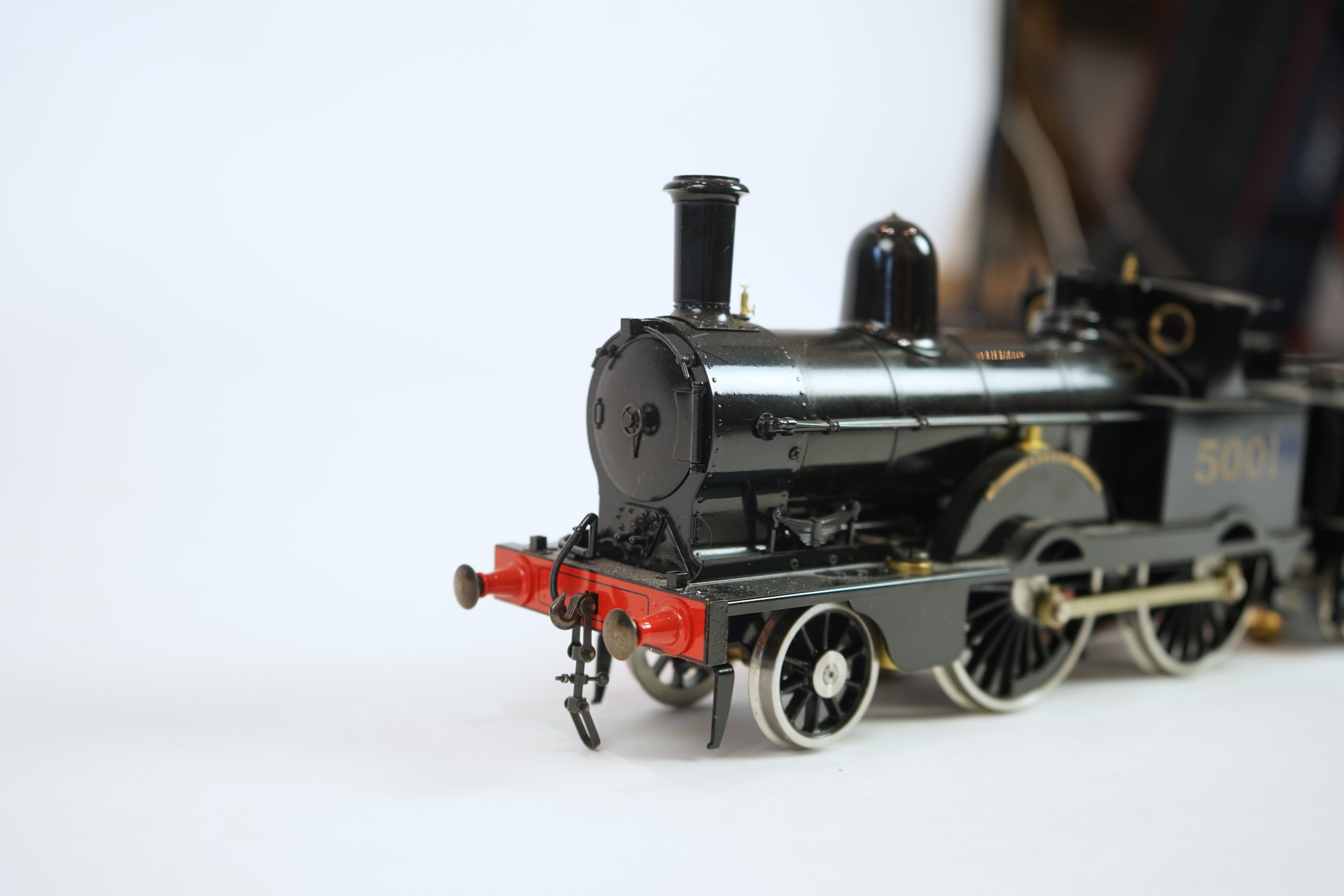 A Gauge One Aster Hobbies live steam LMS Precedent Class, 2-4-0 tender locomotive, in the final unlined black livery as Snowdon 5001, with spirit fired working two cylinder motion.
